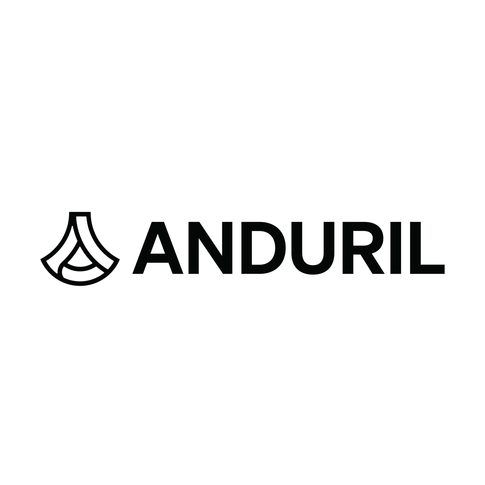 Anduril logo featuring a geometric symbol to the left of the word "ANDURIL" in bold, black capital letters on a light background.